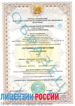 Образец сертификата соответствия Ступино Сертификат OHSAS 18001